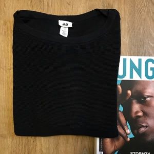 H&M Ribbed Boatneck Sweater (Navy/Medium)
